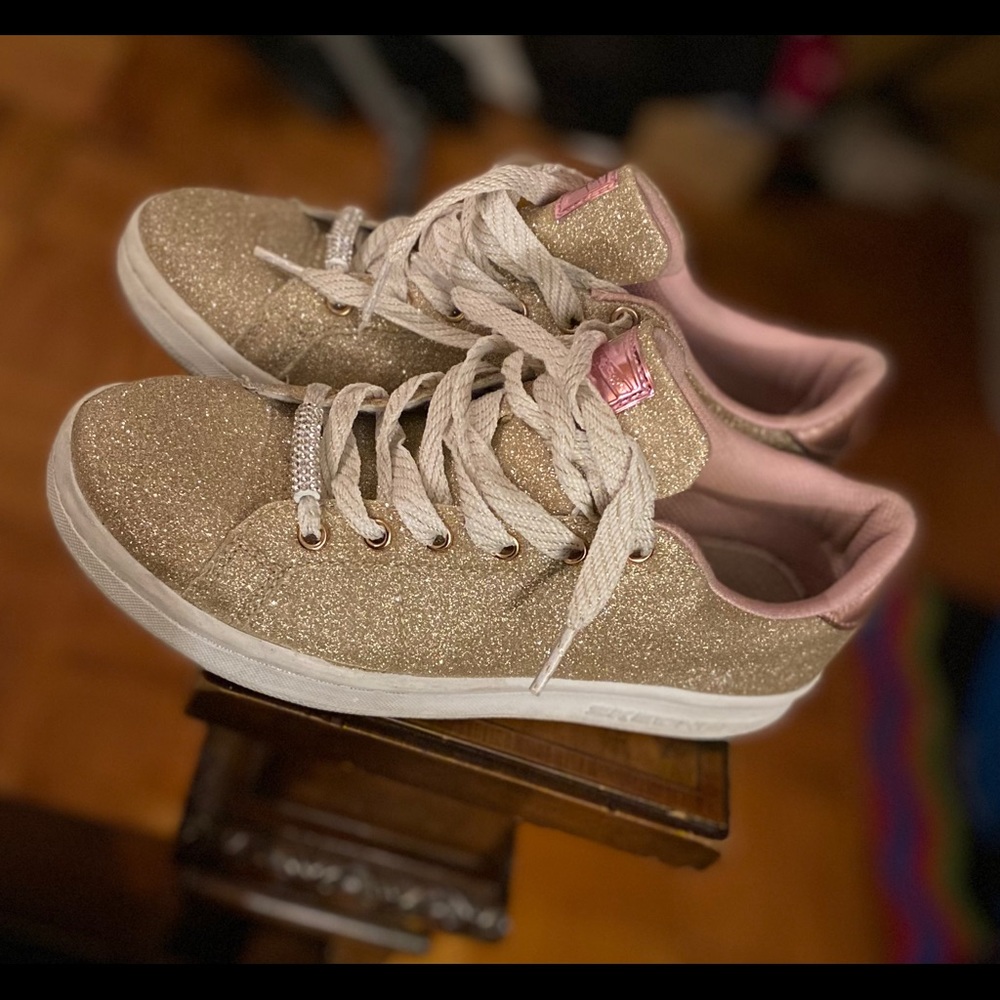 Rose Gold and Pink Sparkly Sneakers